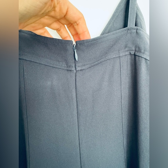 Toteme Cami top Crepe slip dress black with navy hint EU 38 US 6 zip closure - Picture 11 of 16